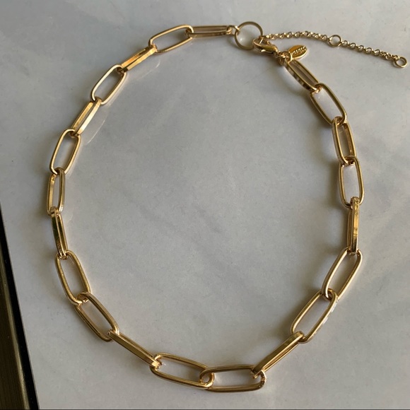 Express Jewelry - Express Paperclip Gold Tone Necklace